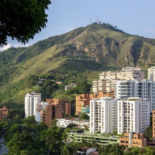 View of the city center of Cali in Colombia